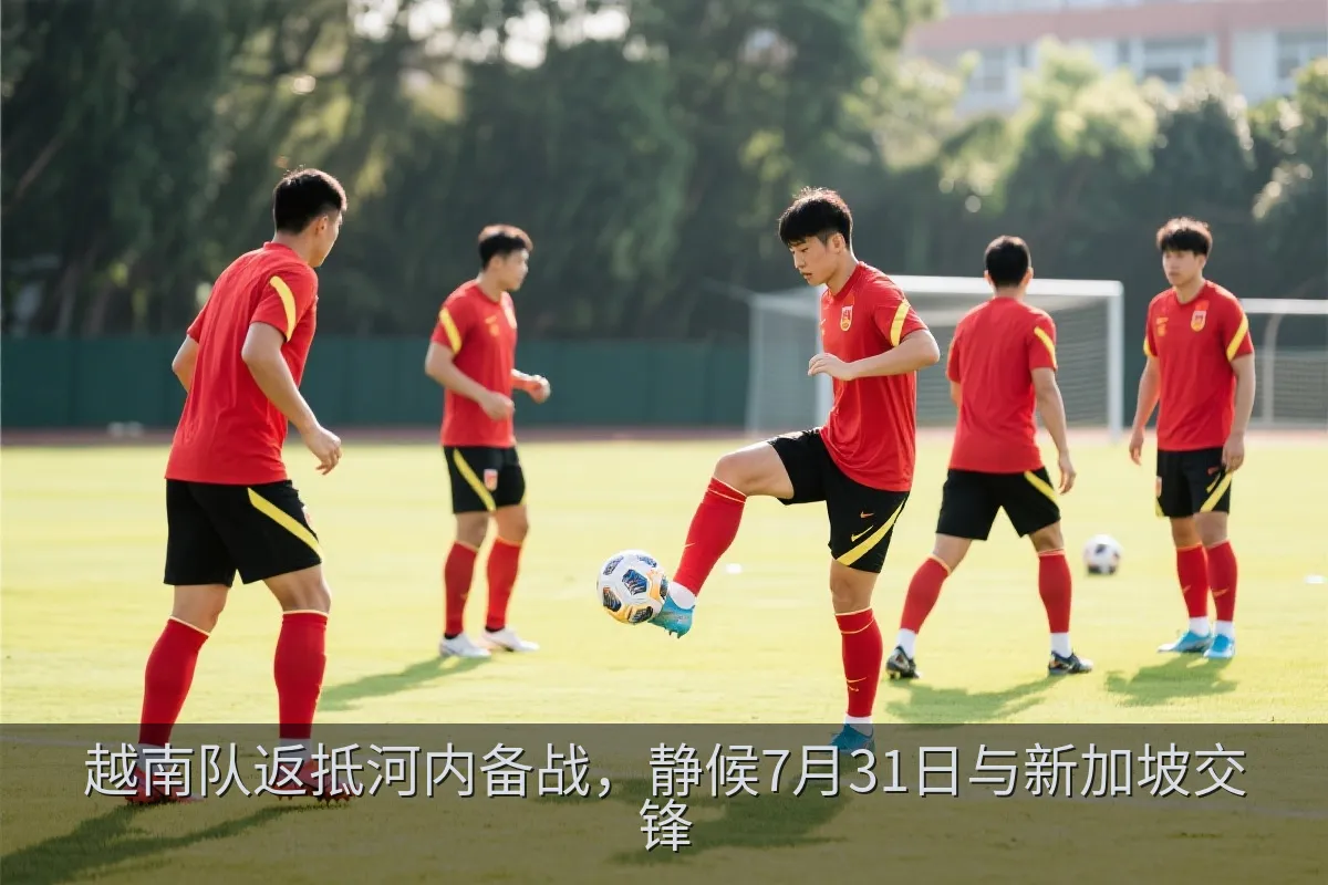 越南国家队在训练场备战与新加坡队的比赛